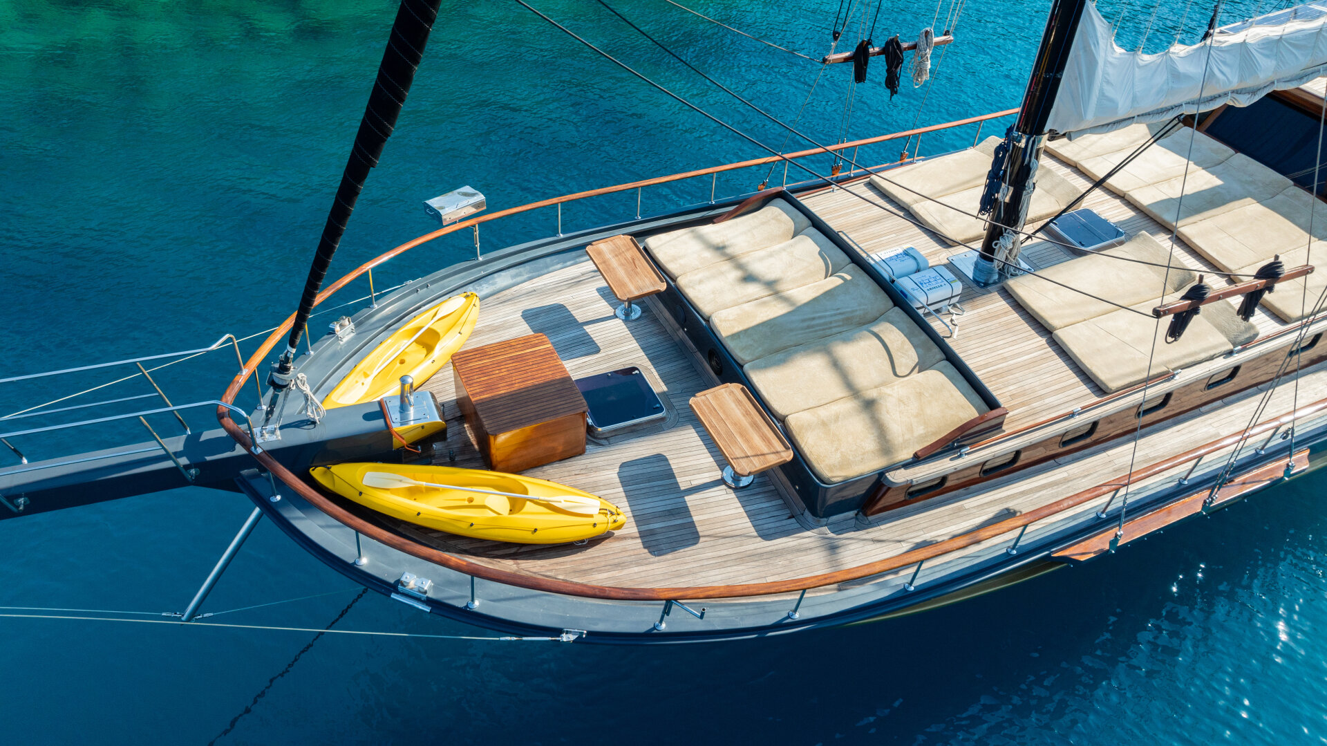 A luxury gulet sailing in turquoise Mediterranean waters