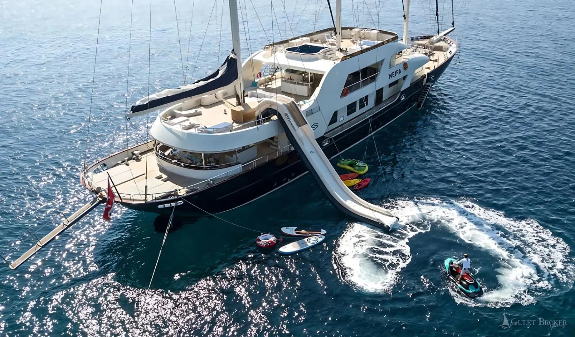 Gulet Meira is a 55-meter private yacht that was created to give you an unforgettable sailing adventure, 6 Cabins, 12 Guests...