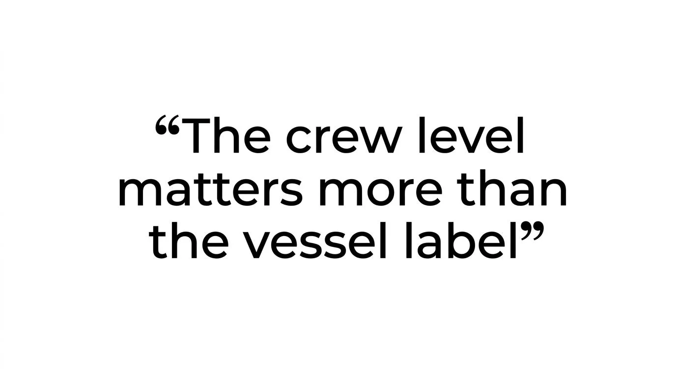 Crew level matters more than the type of vessel.