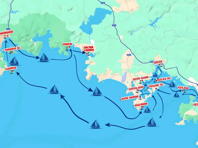 Marmaris, Ekincik Bay, Göcek, Fethiye, Marmaris